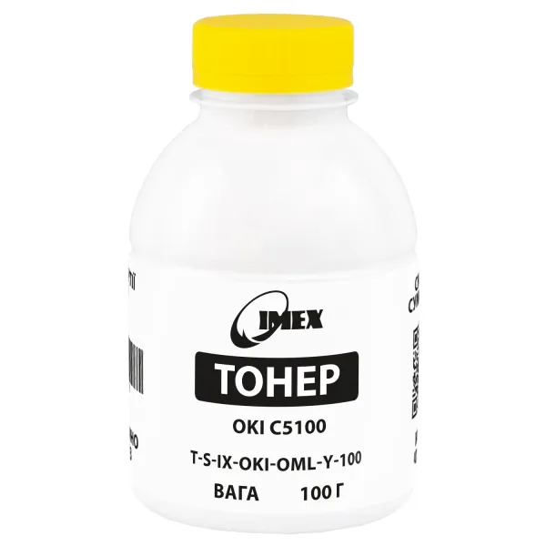 Тонер Oki C5100 флакон, 100 г, жовтий Imex (TSM-OML-Y-100)