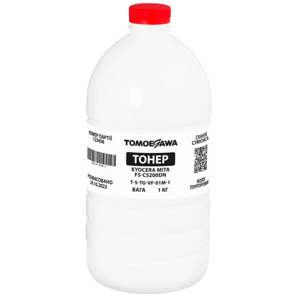 Тонер Kyocera Mita FS-C5200DN флакон, 1 кг, пурпуровий Tomoegawa (TSM-VF-01M-1)