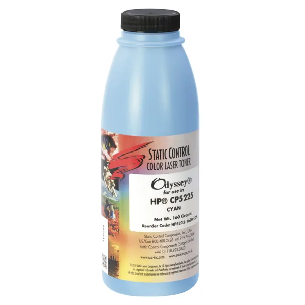 Тонер HP CLJ 5225 флакон, 160 г, блакитний SCC (HP5225-160B-COS)