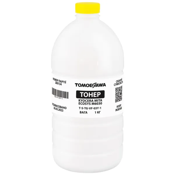 Тонер Kyocera Mita Ecosys M6030 флакон, 1 кг, жовтий Tomoegawa (TSM-VF-03Y-1)