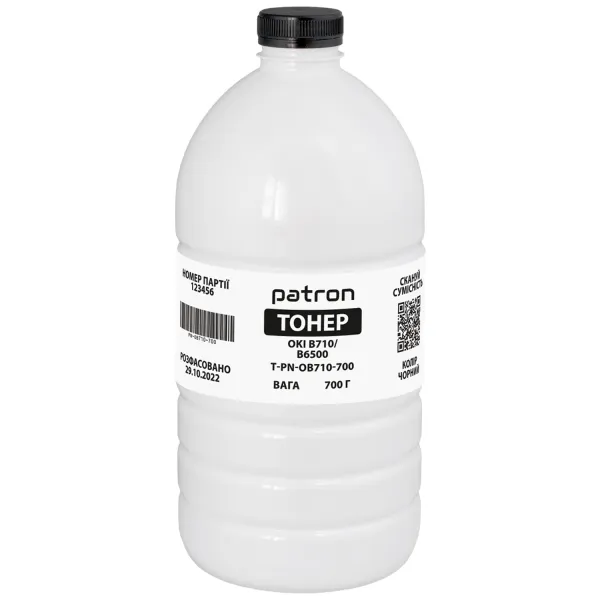 Тонер Oki B710/B6500 флакон, 700 г Patron (PN-OB710-700)