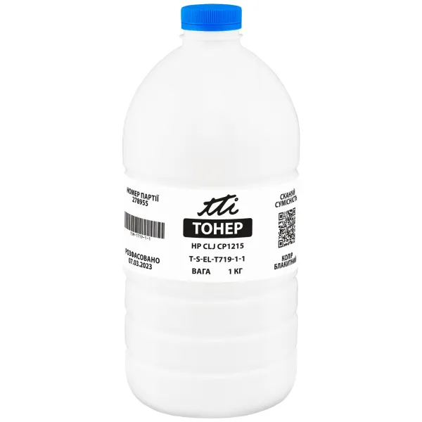 Тонер HP CLJ CP1215 флакон, 1 кг, блакитний TTI (TSM-T719-1-1)