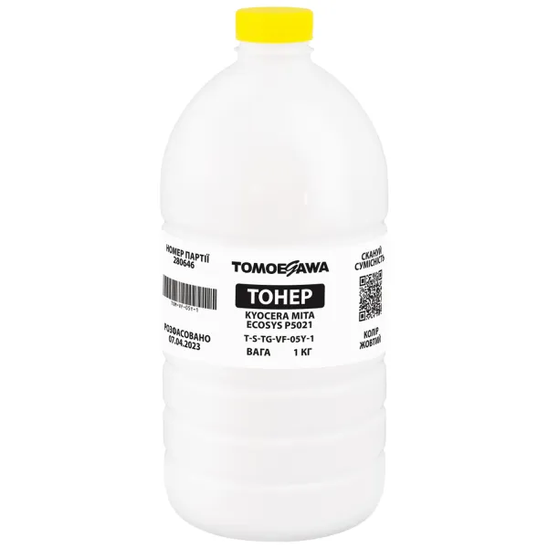 Тонер Kyocera Mita Ecosys P5021 флакон, 1 кг, жовтий Tomoegawa (TSM-VF-05Y-1)