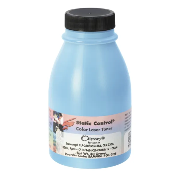 Тонер Samsung CLP-360 флакон, 40 г, блакитний SCC (SAM406-40B-COS)