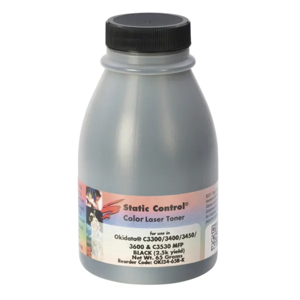 Тонер Oki 3400 флакон, 65 г, чорний SCC (OKI34-65B-K)