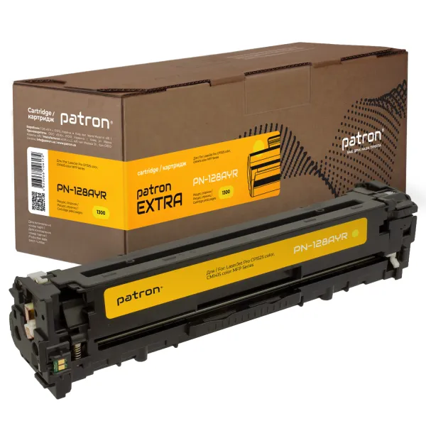Картридж совместимый HP 128A (CE322A) желтый Extra Patron (PN-128AYR)