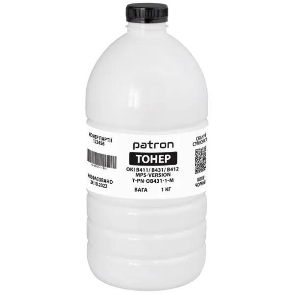 Тонер Oki B411 MPS-версия флакон, 1 кг Patron (PN-OB431-1-MPS)
