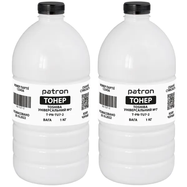 Тонер Toshiba универсальный №7 флакон, 2 кг (2х1кг) Patron (PN-TU7-2)