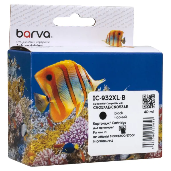Картридж сумісний HP 932XL (CN053AE/CN057AE) 1000 арк, чорний Barva (IC-932XL-B)
