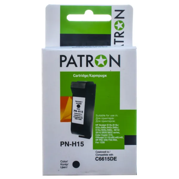 Картридж сумісний HP 15 (C6615DE) 500 арк, чорний Patron (PN-H15) - Фото 5