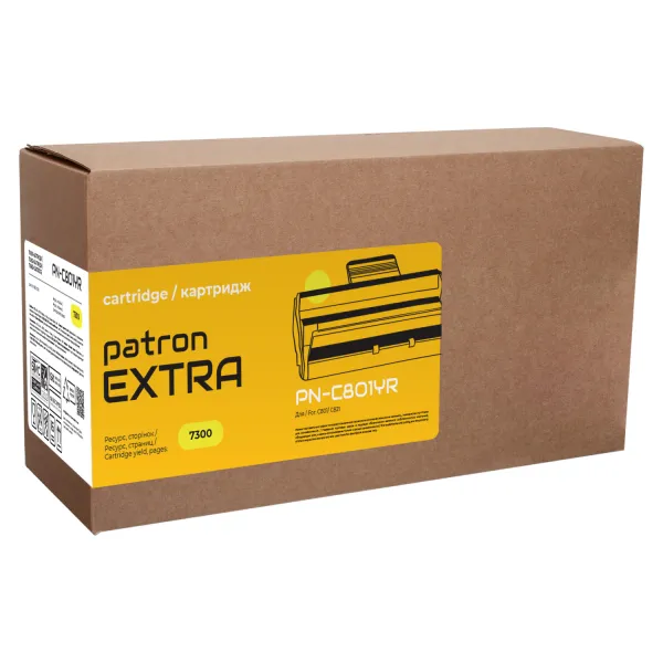 Тонер-картридж сумісний Oki 44643005 (C801/C821) жовтий Extra Patron (PN-C801YR)