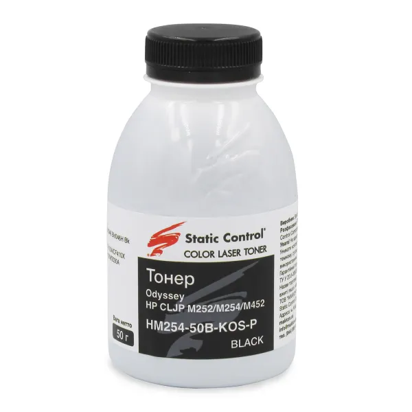 Тонер HP Color LaserJet Pro M252/M254/M452 флакон 50 г, чорний SCC (HM254-50B-KOS-P)