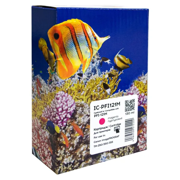 Картридж сумісний Canon PFI-121M (6267C001) 130 мл, пурпуровий Barva (IC-PFI121M)