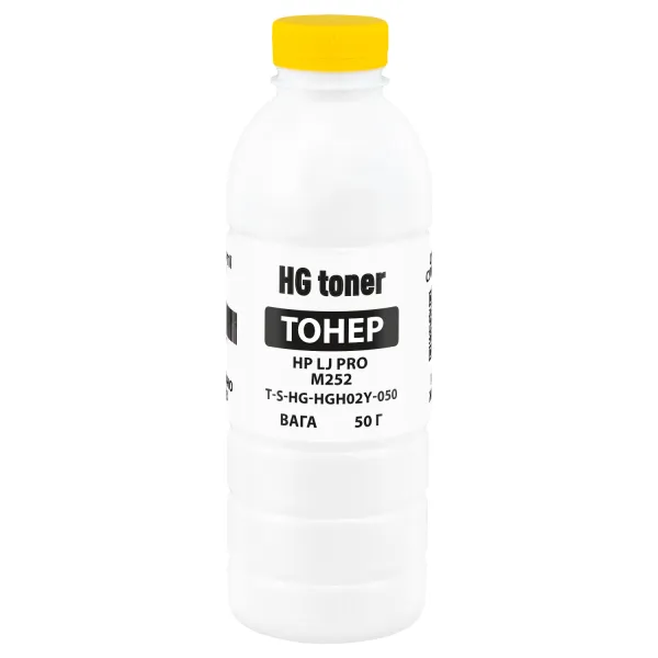 Тонер HP LJ Pro M252 флакон, 50 г, жовтий HG toner (TSM-HGH02Y-050)