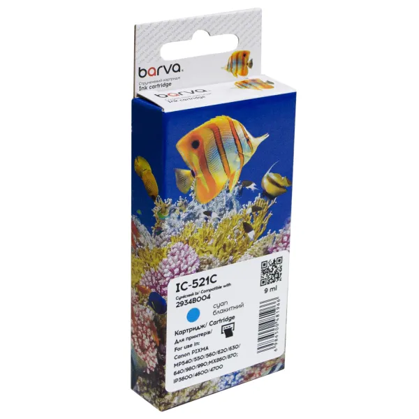 Картридж сумісний Canon CLI-521C (2934B004) 560 арк, блакитний Barva (IC-521C)