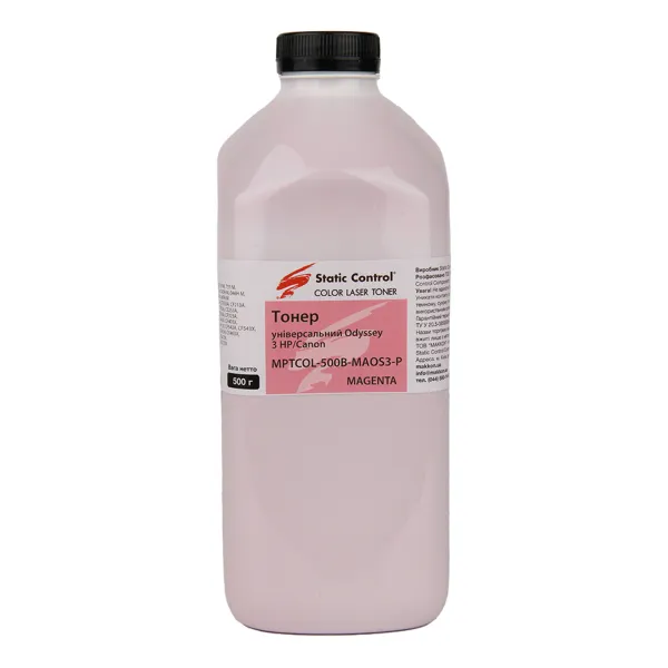 Тонер HP универсальный MPTCOL3 флакон, 500 г, пурпурный SCC (MPTCOL-500B-MAOS3-P)