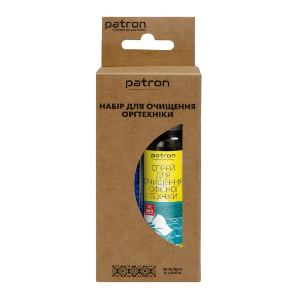 Набір для очищення оргтехніки 2в1 (Спрей 100 мл + Серветка) Patron (F3-018)