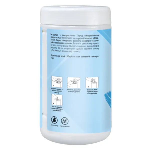 Серветки для очищення оргтехніки паперові, туба 100 шт. Patron (F3-060) - Фото 3