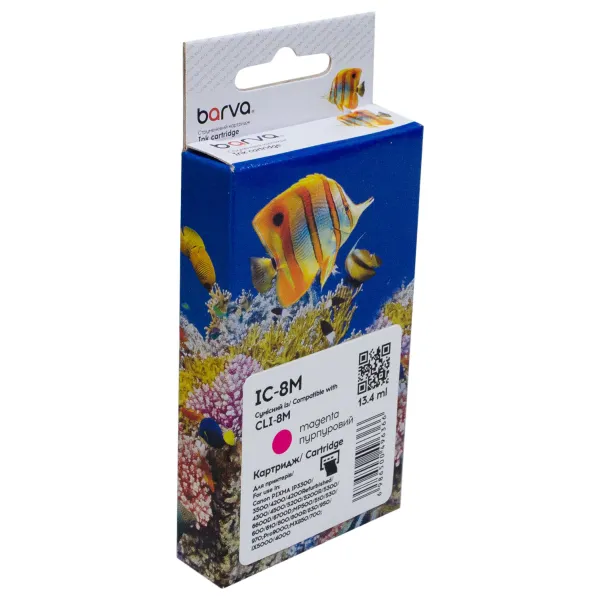Картридж сумісний Canon CLI-8M (0622B024) 490 арк, пурпуровий Barva (IC-8M)