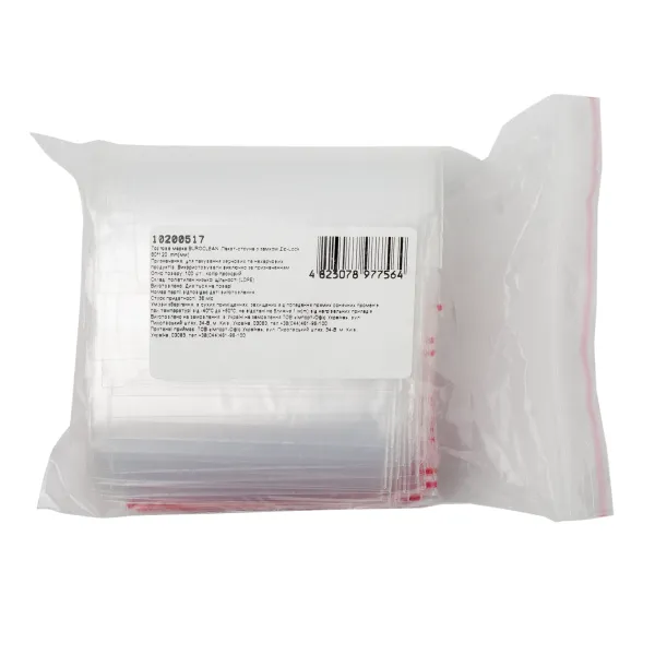Пакет-струна с замком Zip-Lock 80*120 мм, 100 шт Buroclean (10200517)