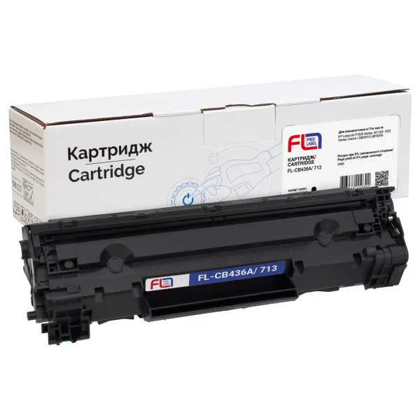 Картридж сумісний HP 36A (CB436A)/Canon 713 Free Label (FL-CB436A/713)
