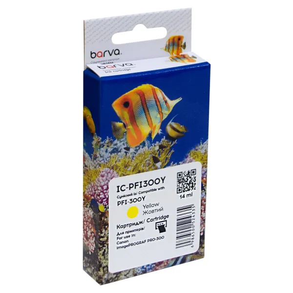 Картридж сумісний Canon PFI-300Y (4196C001) 530 арк, жовтий Barva (IC-PFI300Y)