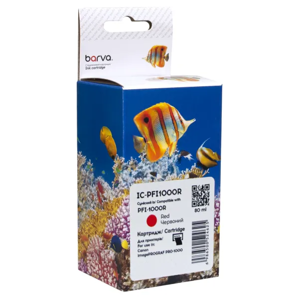 Картридж сумісний Canon PFI-1000R (0554C001) 80 мл, червоний Barva (IC-PFI1000R)
