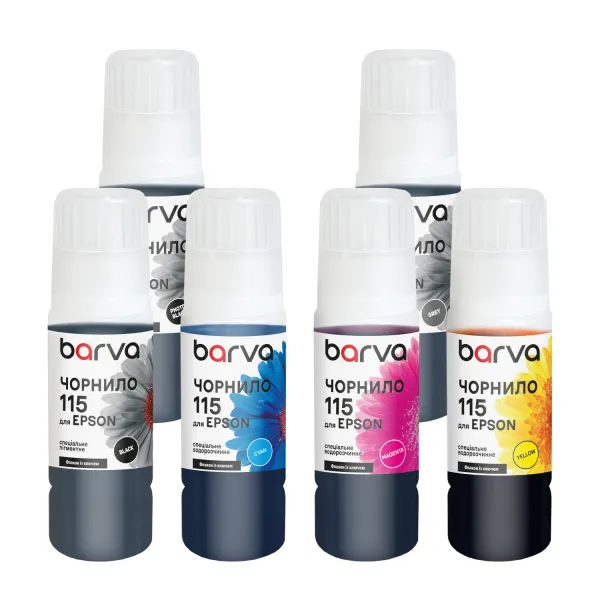 Комплект чорнил для Epson 115 спеціальні 6x70 мл, OneKey, пігментне/водорозчинні, BK/PB/C/M/Y/GY Barva (E115-070-MP)