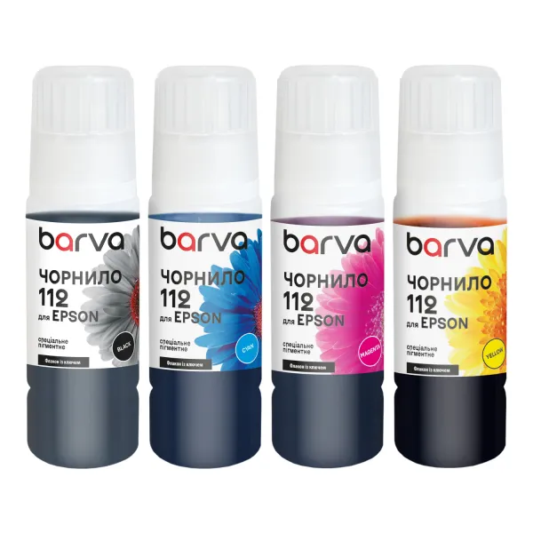Комплект чорнил для Epson 112 спеціальні 4x70 мл, OneKey, пігментні, BK/C/M/Y Barva (E112-070-MP)