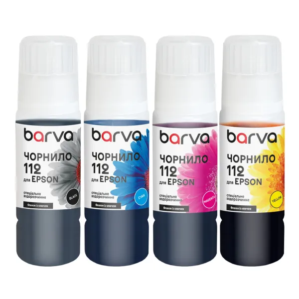 Комплект чорнил для Epson 112 спеціальні 4x70 мл, OneKey, водорозчинні, BK/C/M/Y Barva (E112-070-2MP)