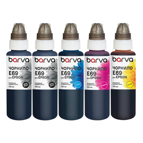 Комплект чорнил для Epson T69 спеціальні 5x100 мл, водорозчинні, MB/PB/C/M/Y Barva (E69-100-MP)