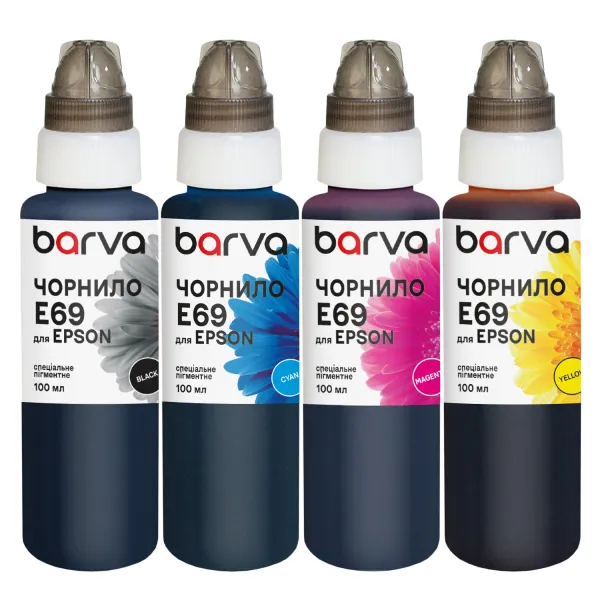 Комплект чорнил для Epson T40D/T41F спеціальні 4x100 мл, пігментні, BK/C/M/Y Barva (ET41-100-MP)