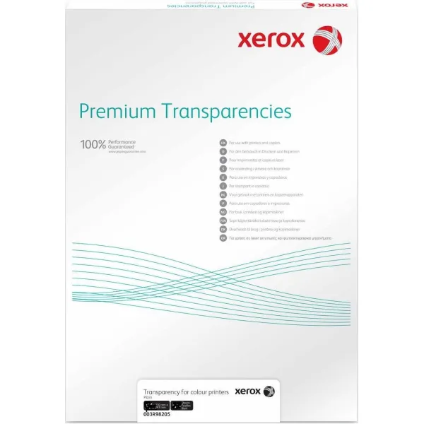 Плівка прозора A4 100л. видаляється по довгій кромці Xerox (003R98198)