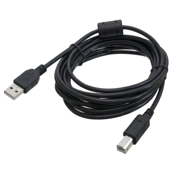Кабель для принтера USB 2.0 AM/BM 3 м, чорний, з ферритом Patron (PN-AMBM-30F)