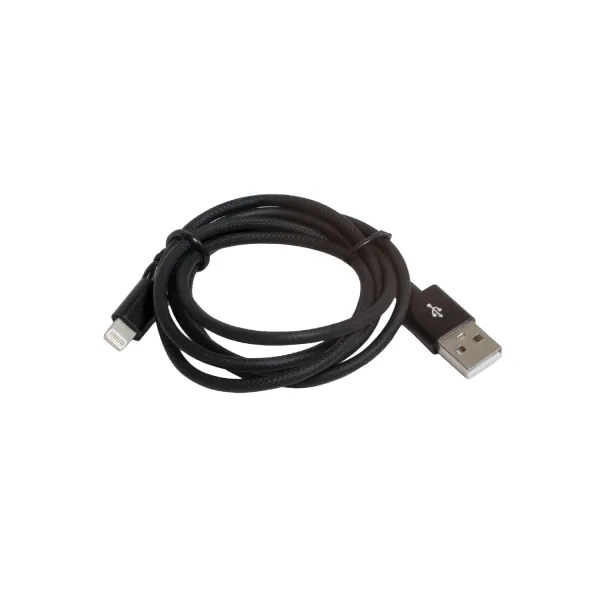 Кабель USB - Lightning 2,4А, 1 м чорний Patron (PN-LIGHT-1M-B)