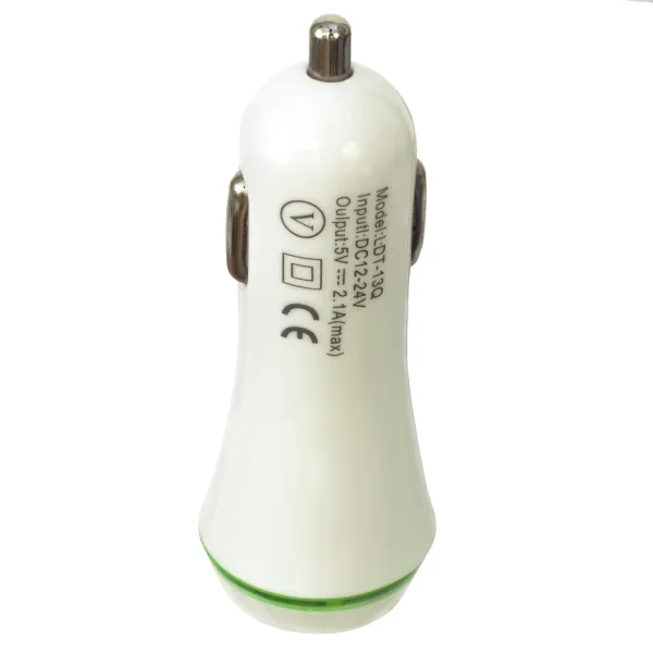 Пристрій зарядний автомобільний 2xUSB 2.0 2A/1A, білий Patron (PN-2USB-CAR-WH) - Фото 2