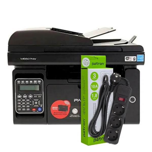 МФУ M6607NW A4, Wi-Fi Pantum (M6607NW) + Фильтр сетевой 3 розетки Patron (SP-1033)