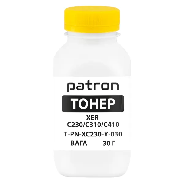 Тонер XER C230/C310/C410 флакон, 30 г, желтый Patron (PN-XC230-Y-030)