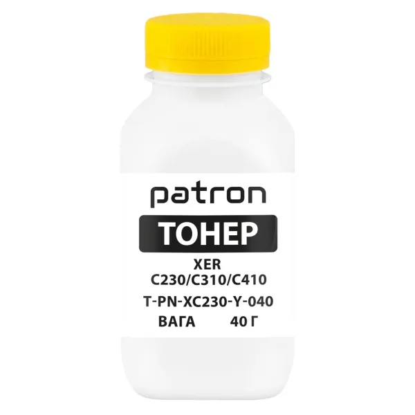 Тонер XER C230/C310/C410 флакон, 40 г, желтый Patron (PN-XC230-Y-040)
