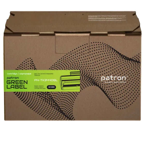 Тонер-картридж сумісний Kyocera Mita TK-3440 Green Label Patron (PN-TK3440GL) - Фото 1 