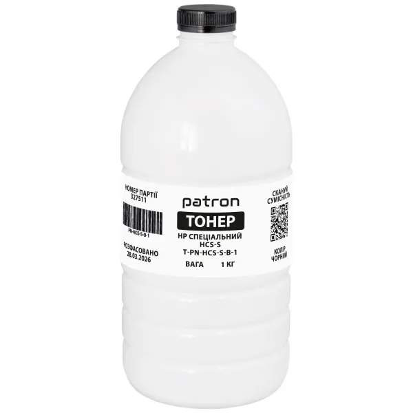 Тонер HP спеціальний HCS-S флакон, 1 кг, чорний Patron (PN-HCS-S-B-1)