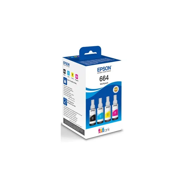 Комплект чернил L100/L200 черный, голубой, пурпурный, желтый Epson (C13T66464A)