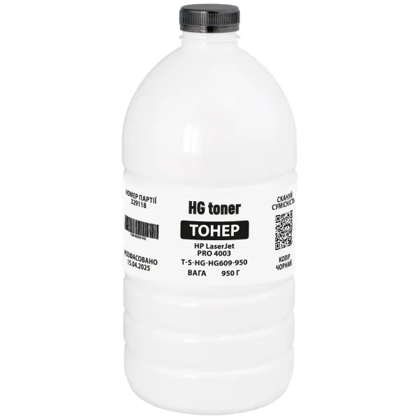 Тонер HP LaserJet Pro 4003 флакон, 950 г HG toner (TSM-HG609-950)