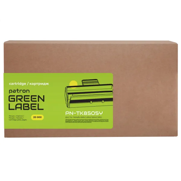 Тонер-картридж совместимый Kyocera Mita TK-8505Y желтый Green Label Patron (PN-TK8505YGL)