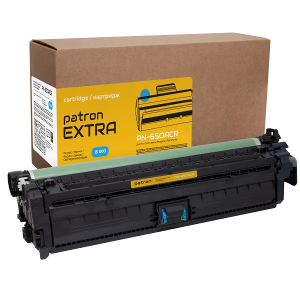 Картридж совместимый HP 650A (CE271A) голубой Extra Patron (PN-650AСR)