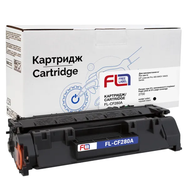 Картридж сумісний HP 80A (CF280A) Free Label (FL-CF280A)