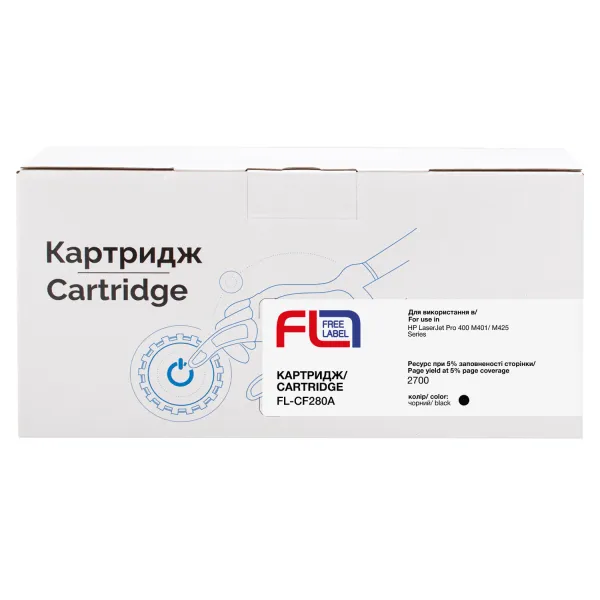 Картридж сумісний HP 80A (CF280A) Free Label (FL-CF280A) - Фото 2