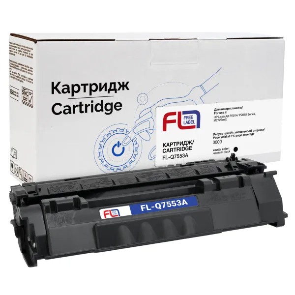Картридж сумісний HP 53A (Q7553A) Free Label (FL-Q7553A)